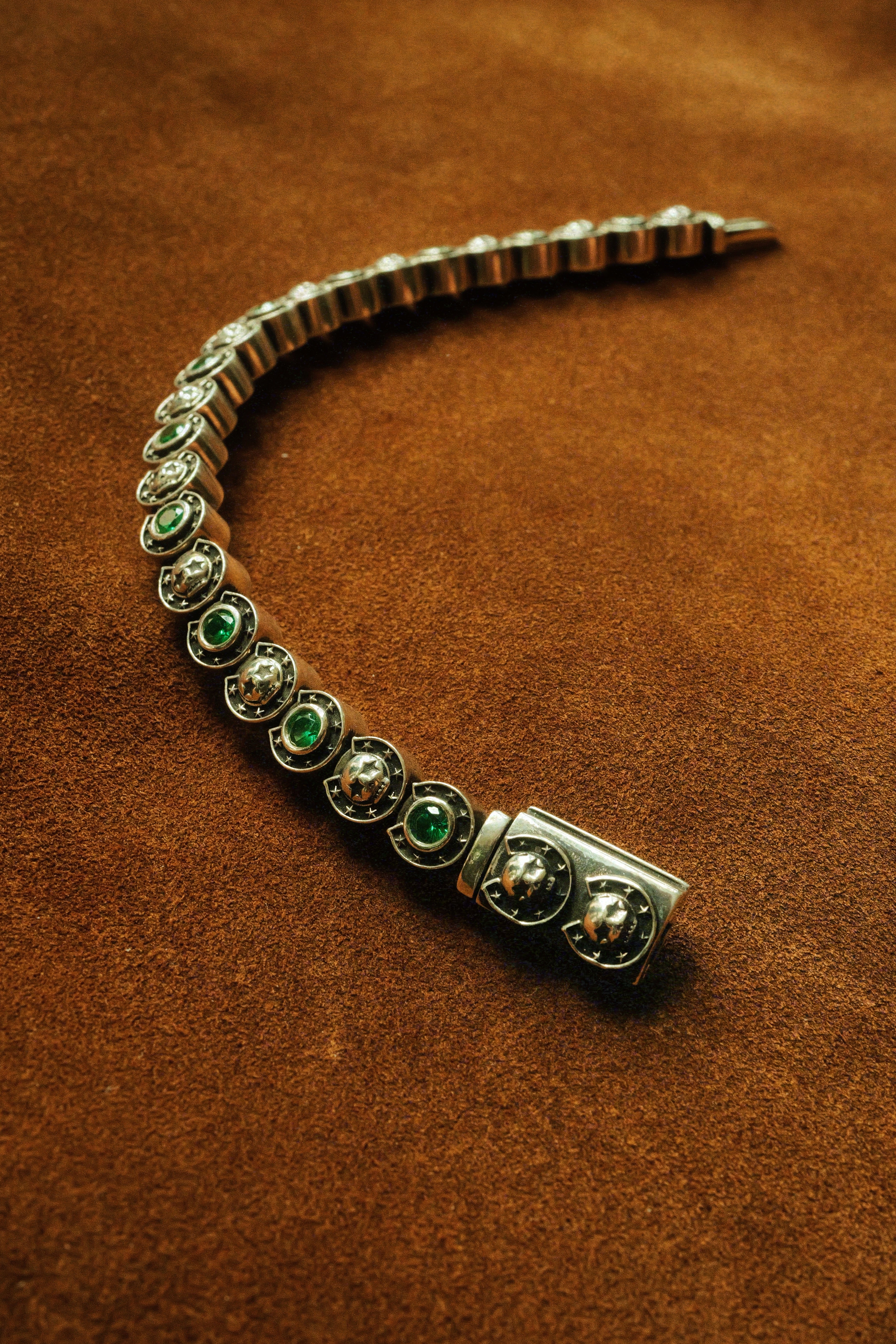 .925 Skull & Gem Tennis Bracelet